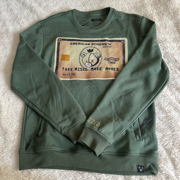 Civilized American Scheme'n Olive Sweatshirt SZ L - Picture 1 of 6